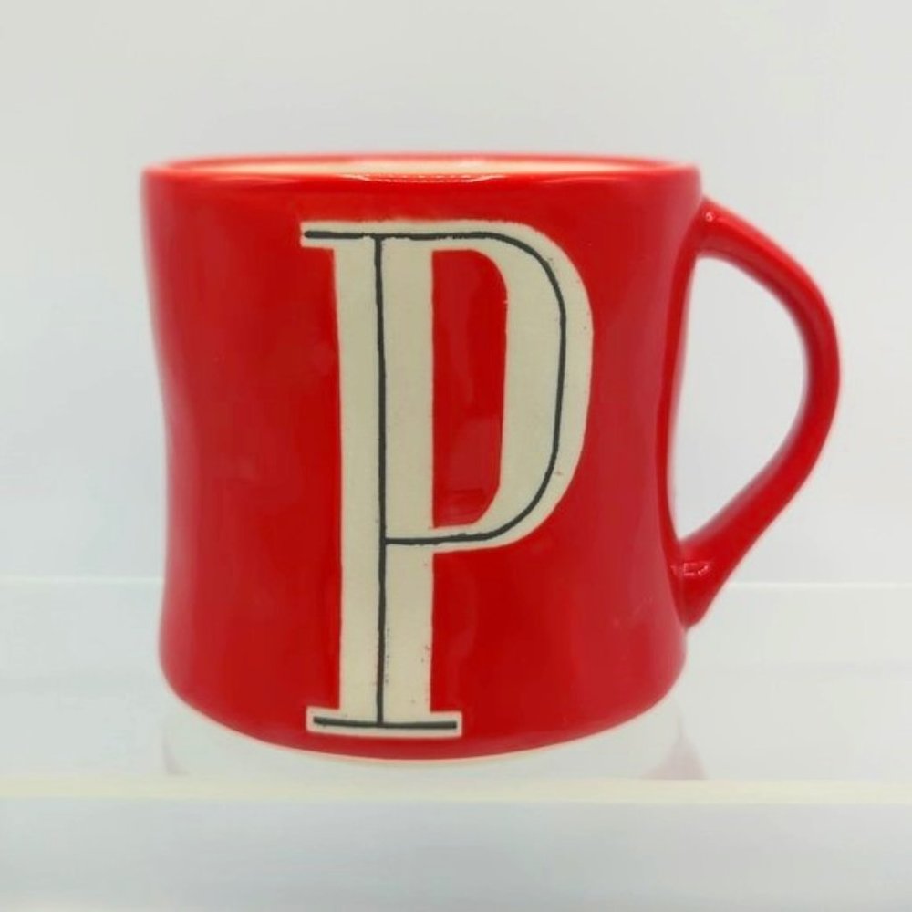 Anthropologie Hand Painted Initial Mug "P"
